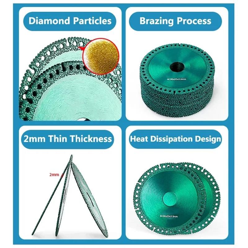 Glas-Schneidscheibe Diamant-Schneidklinge Multifunktionales Sägeblatt für Marmor, Fliesen, Keramik, Jade Schneidwerkzeuge für Winkelschleifer – Detail 6