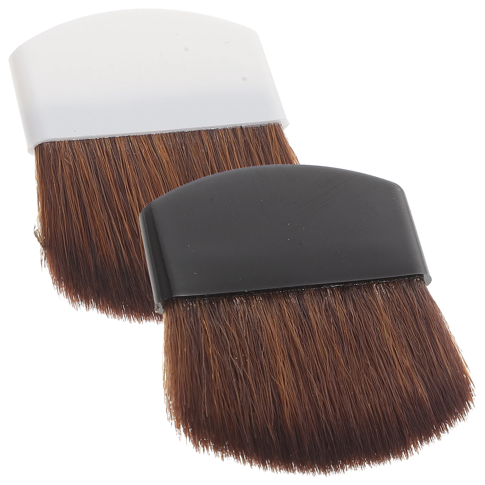 Juego de brochas de maquillaje portátiles, 2 uds., cerdas suaves y densas, mango suave para aplicación de polvo de base facial profesional