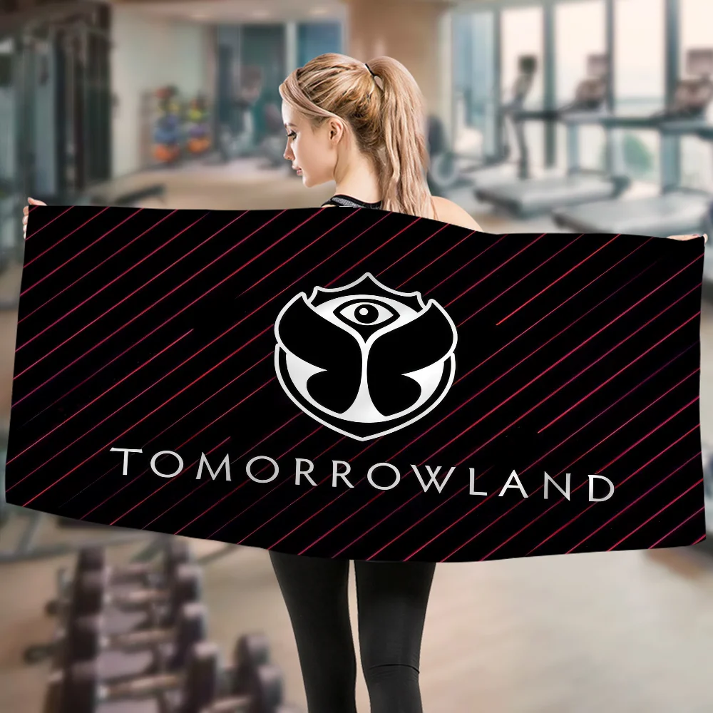 Tomorrowland music Logo Anime Beach Swimming Towel Soft Absorbent Washcloth Children\'s Gifts for Kids Travel Camping Gym