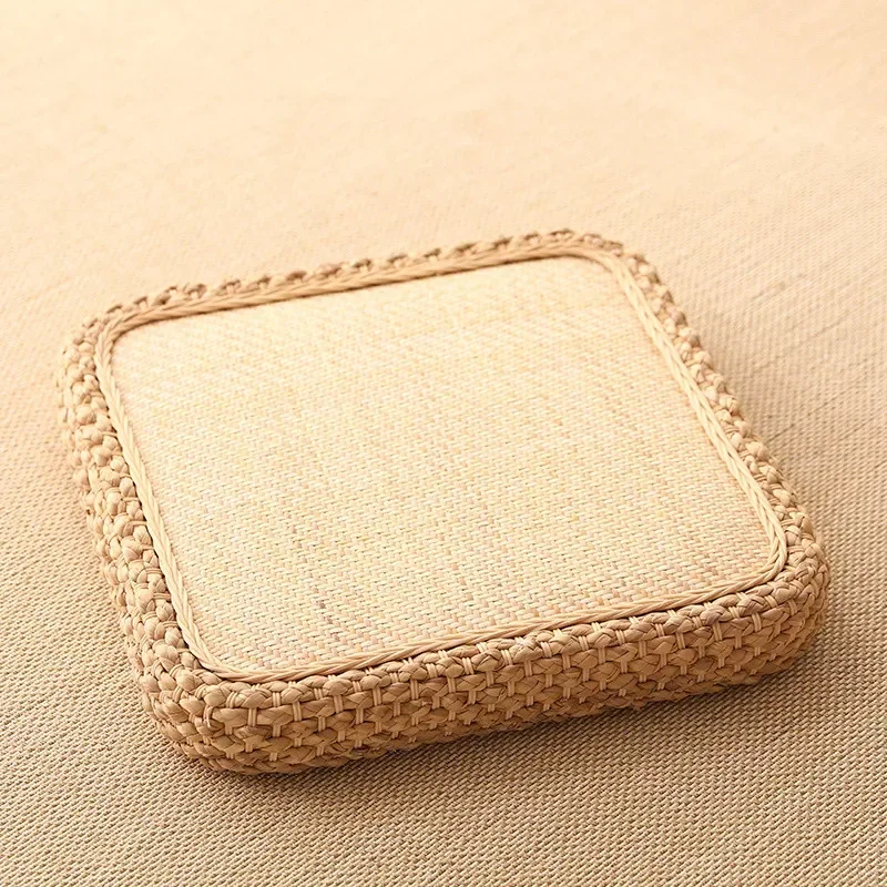 For 40/50/60CM Square Rattan Futon Seat Living Room Balcony Bay Window Tatami Seat Mat Dormitory Bedroom Floor Mat