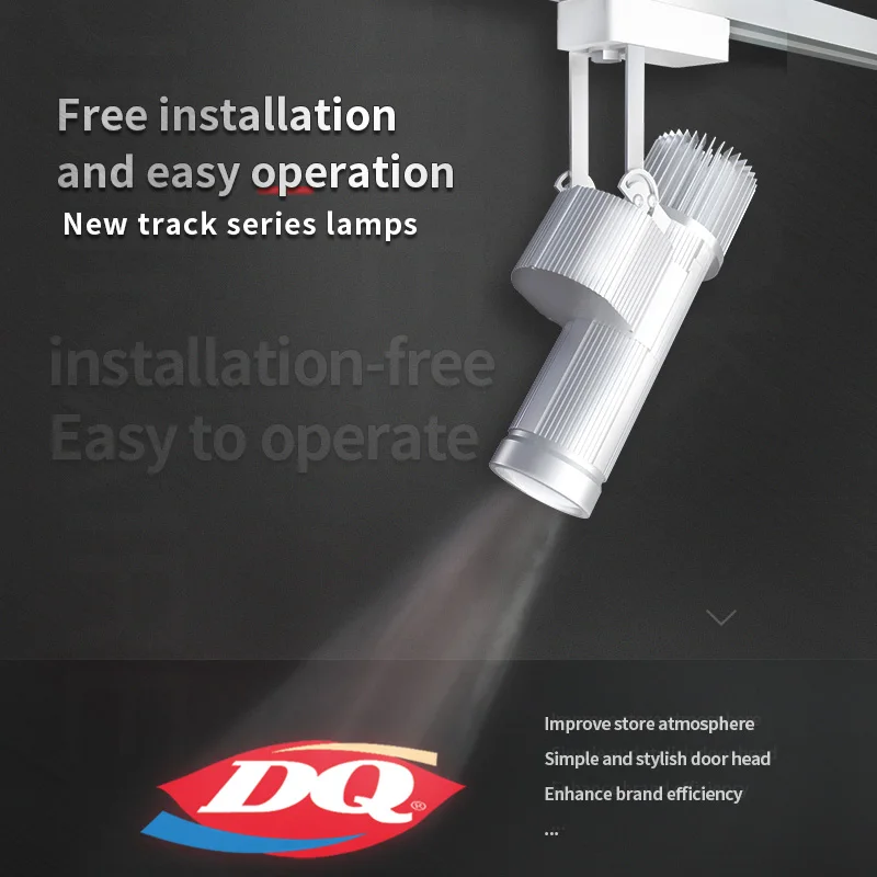 Storefront Door Header Advertising Light Commercial Led Projection Spotlight Custom Logo Text Rotation Track Wall Mount