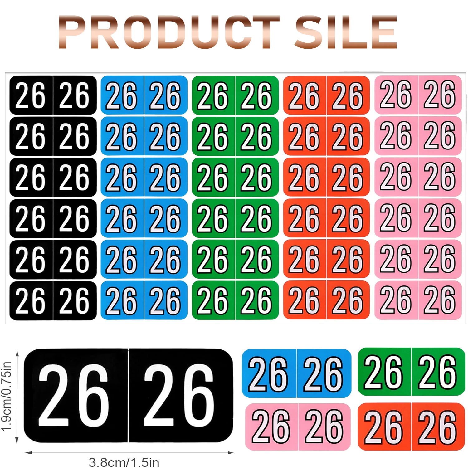 120/240pcs 2026 Year Stickers, File Folder Labels 26 Year Colored Self-Adhesive Medical Chart Number Stickers for Tab File Folde