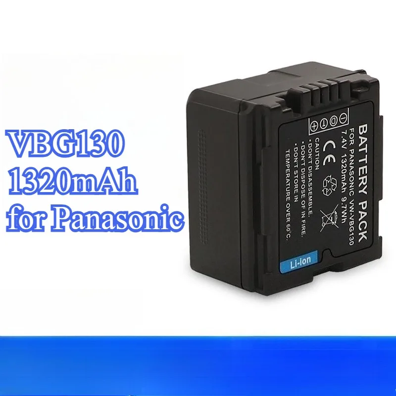 

Сменный аккумулятор емкостью 1320 мАч для Panasonic VBG130, совместимый с видеокамерой HDC-TM20 TM200 TM300 TM350 TM60 TM700 TM900