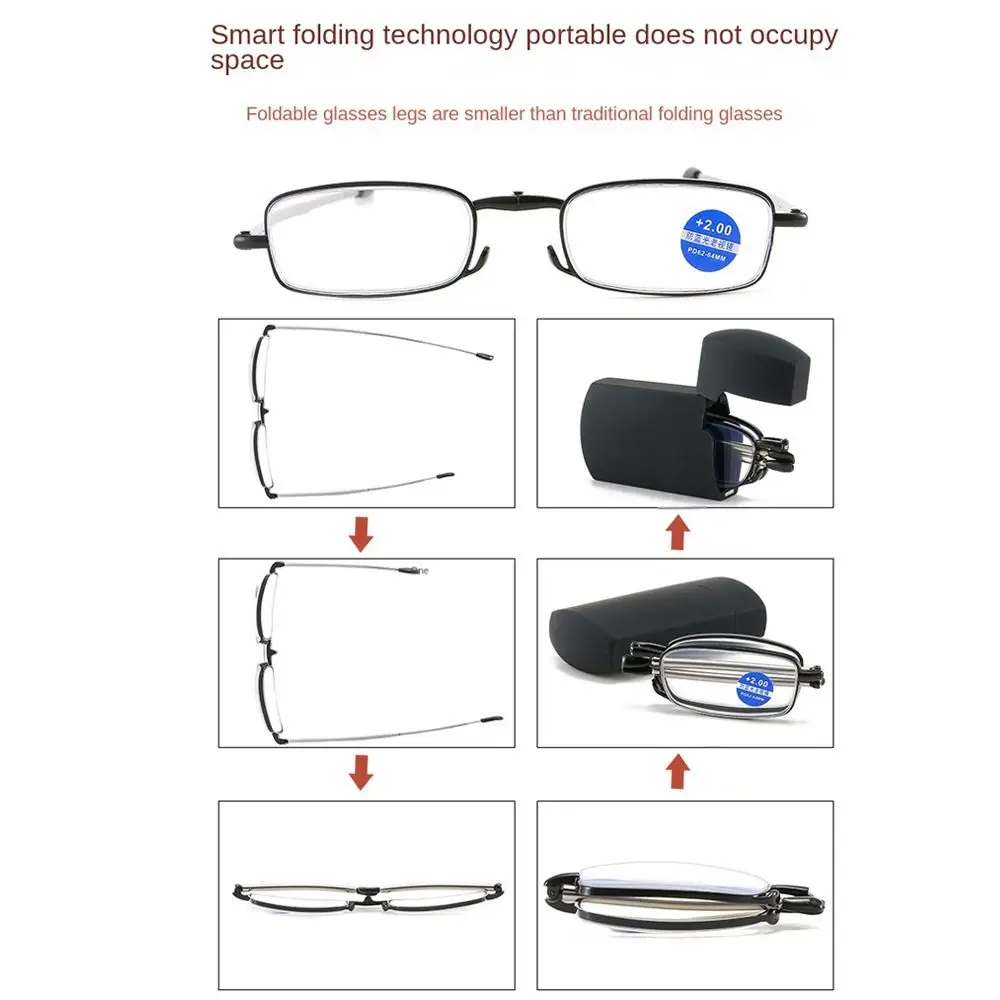 Ultra Light Resin Reading Glasses Anti-Blue Light Telescopic Legs Eyeglasses Metal Frame Presbyopia Eyewear Women Men