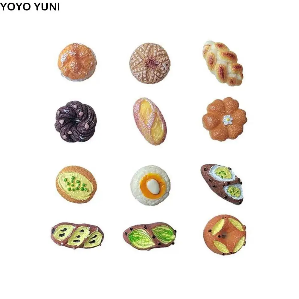 

24PCS Simulation Alkali Water Bread Push Pin Cartoon Plastic Felt Board Push Pin Cute Soft Wood Board Push Pin Wall Decoration