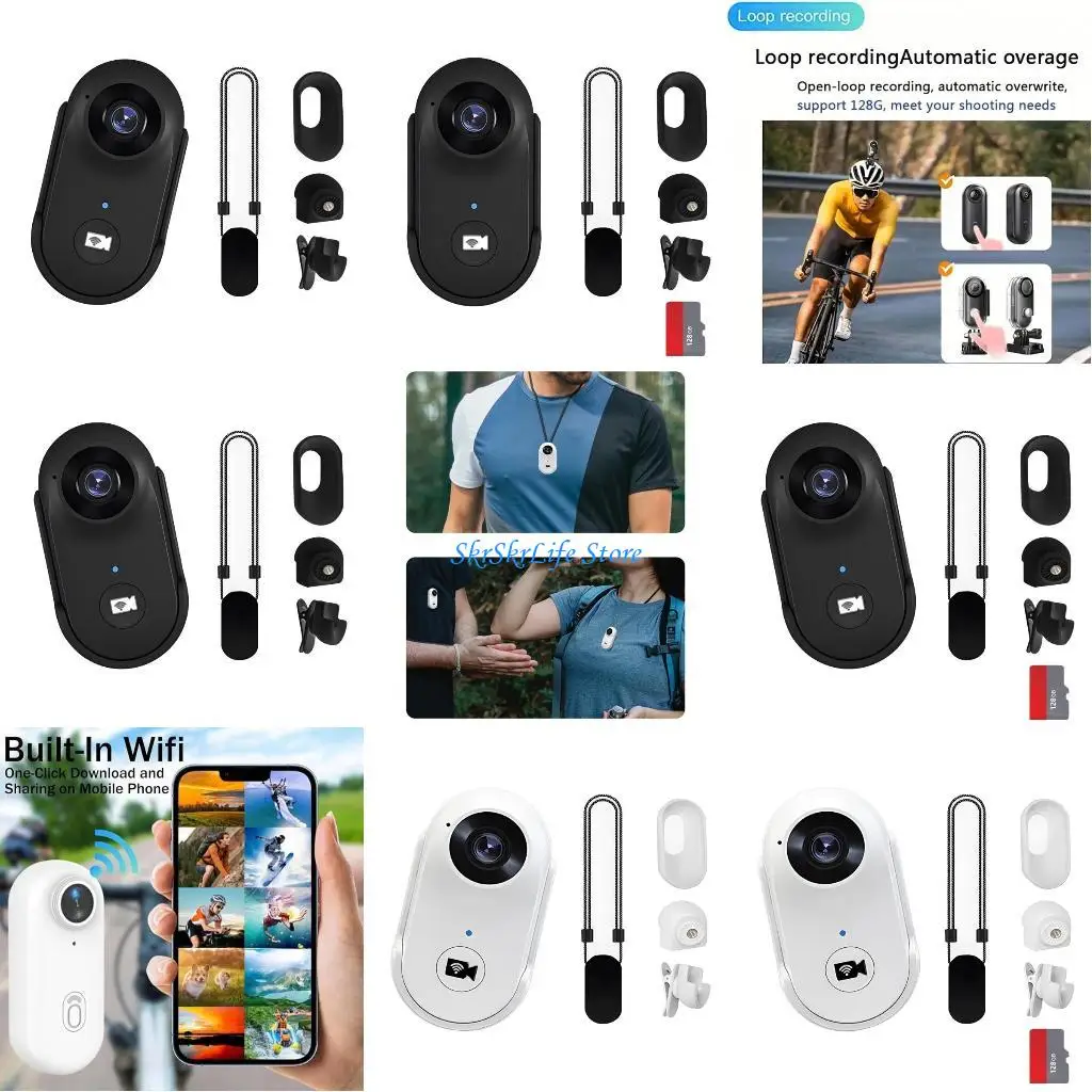 

E65E Lanyard Camera 1080P Wireless Connectivity for Cycling Swimming Pet