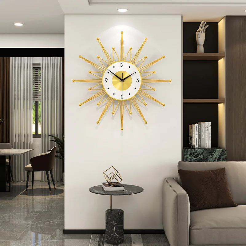 Fashionable light luxury wall clock, high-end living room, home dining room decorative wall clock, silent quartz clock