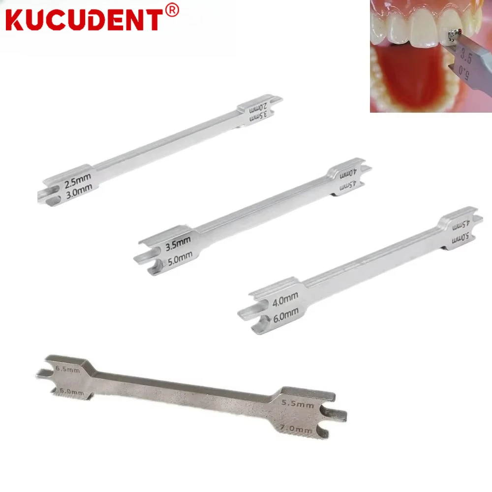 1Pc Dental Orthodontic Bracket Positioner Gauge Stainless Steel Adjustable Locator Double Ended High Precision Placement Tool