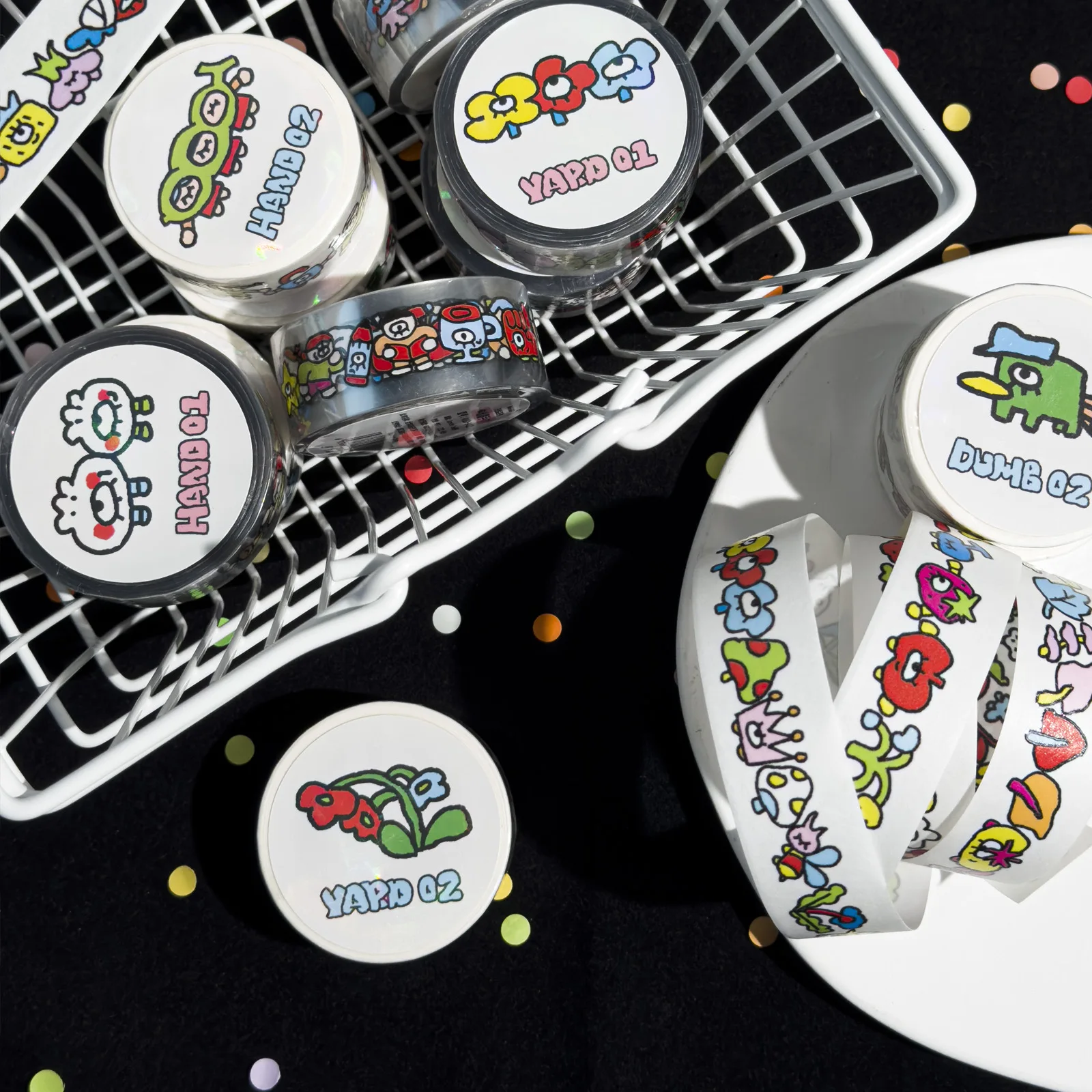 

Cute Graffiti Strip PET and Paper Tape