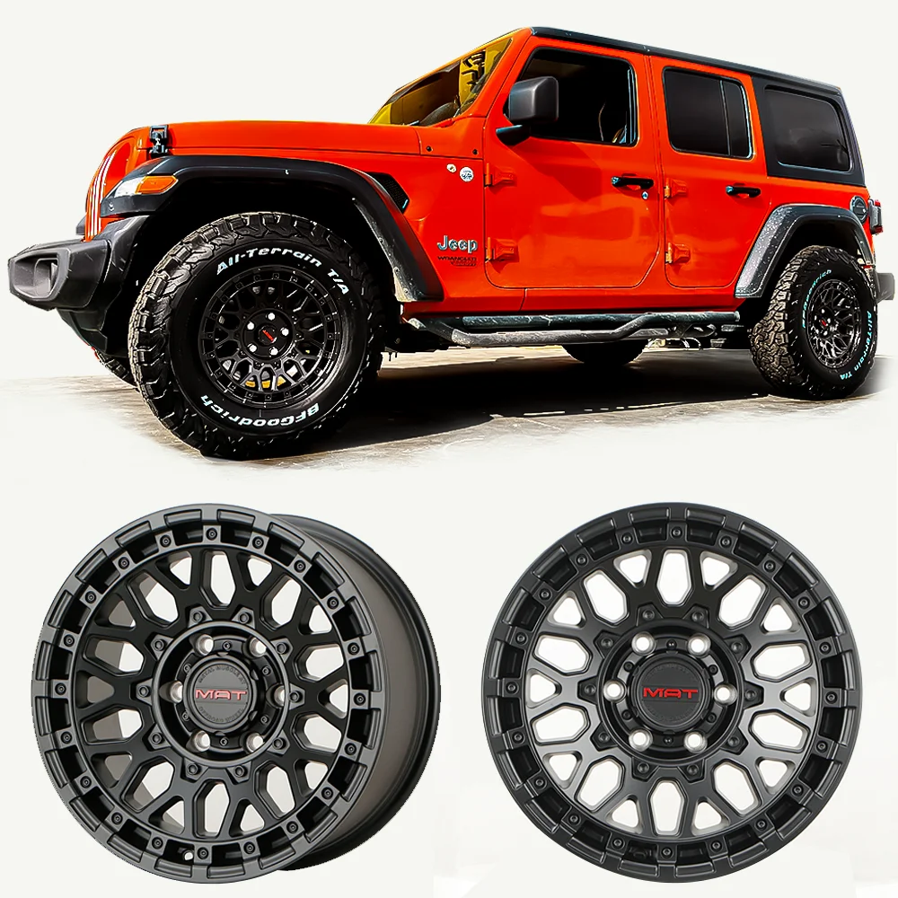 Aluminum Alloy Rim Matte Black 17 Inch Wheel 5x127 For Jeep Wrangler JK JL Gladiator JT All Cars M107