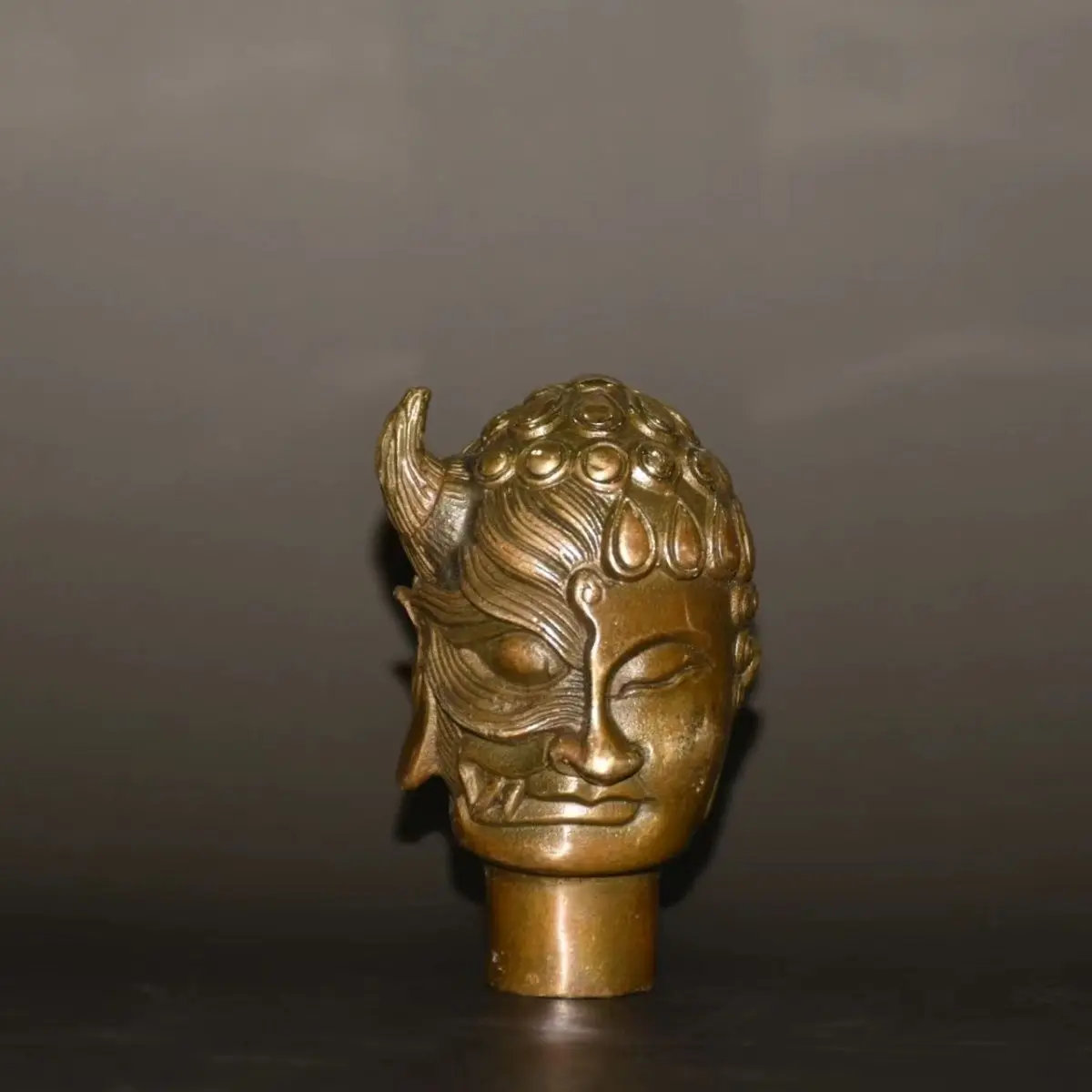 Buddha demon  Head Walking Stick Head handle Statue