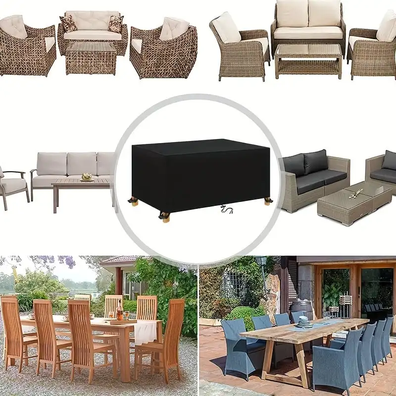 Multi‑Size Outdoor Table Cover 420D Oxford Waterproof Patio Table Protector UV‑Resistant Dust Snow Proof Furniture Cover for Pat