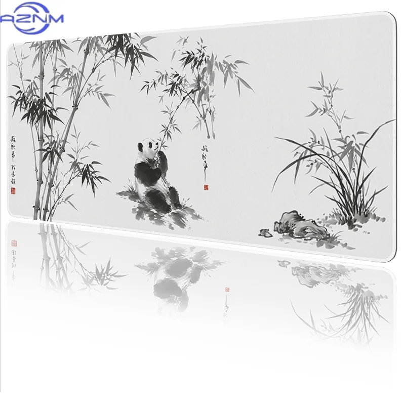 Mouse Pad Panda And Bamboo Ink Landscape Gamer printon demand Mousepad XXL Mechanical Keyboard Pad Soft Desktop Mouse Pad