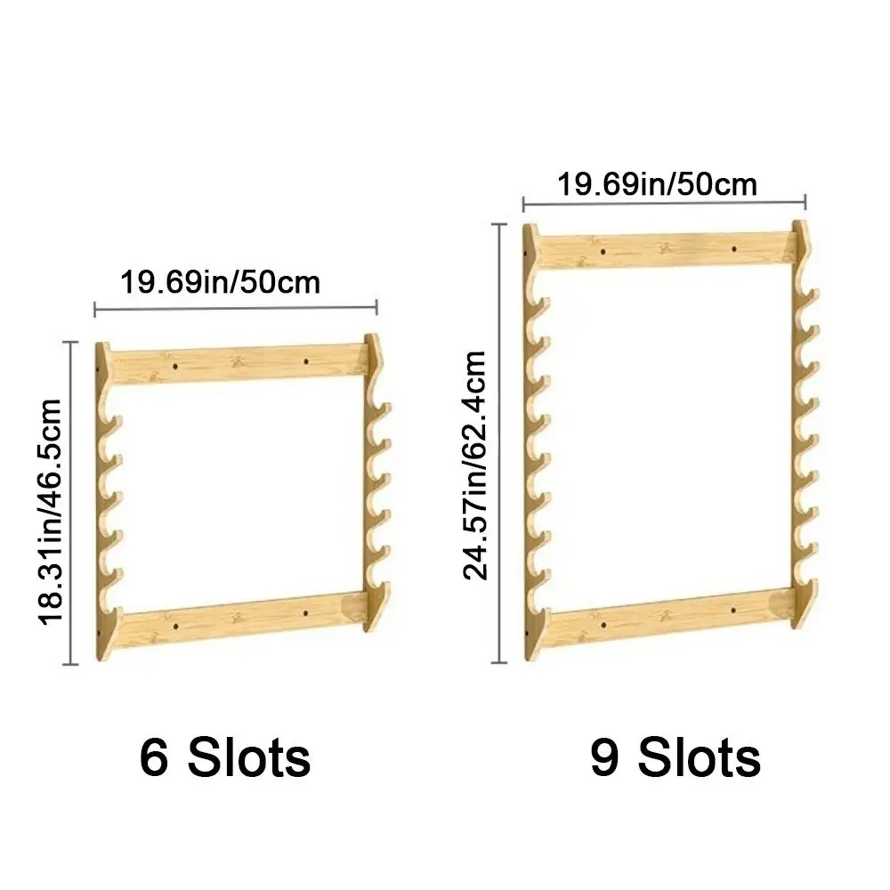 Bamboo Fishing Rod Storage Rack Wall Mounted Large Capacity Fishing Rod Display Rack Space Saving Fishing Rod Holder