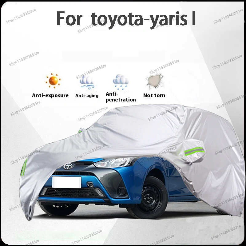 

For Toyota Yaris L Fit Car Cover - Waterproof, Dustproof, Sunshade (UV), Snowproof | Silve Full Cover with All-Day Protection