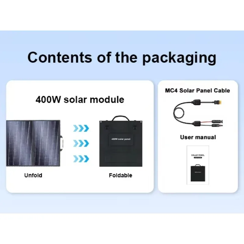 

Innovative 200W/400W Foldable Solar Panels Harnessing Sunlight for Sustainable Clean Energy Powering Homes and Industries