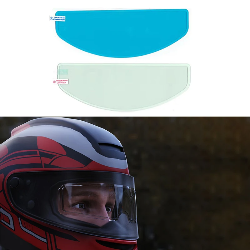 

1 Set Rainproof Anti-fog Clear Motorcycle Helmet Film Sticker with Installation Tool Better Visibility Safety Riding Accessories