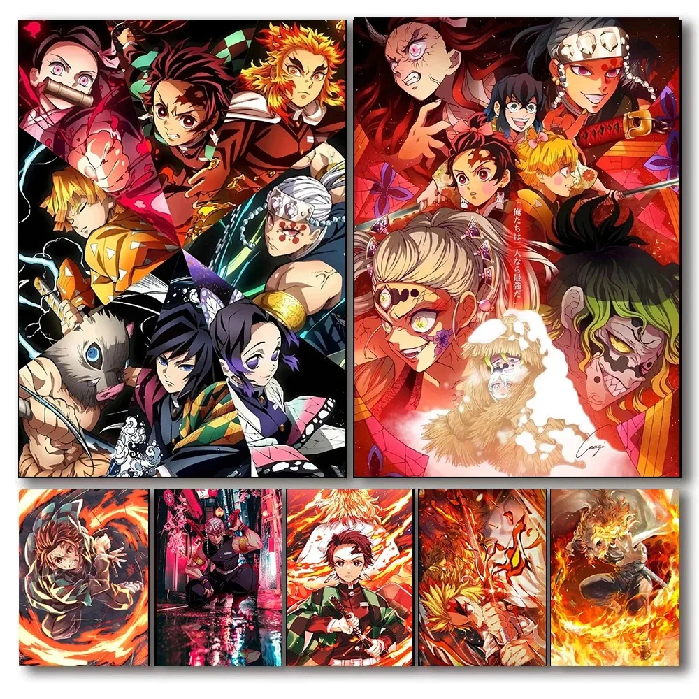 Japan Hot-Blooded Battle Anime Demon Slayer Prints Poster Canvas Painting Modern Wall Art Picture Living Room Bedroom Home Decor