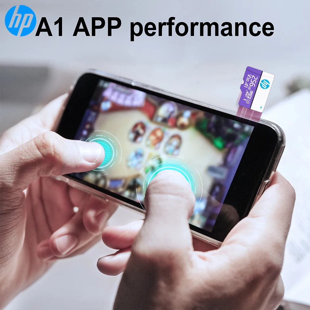 بطاقة HP Ultra Micro tf SD 256 جيجابايت 128 جيجابايت 64 جيجابايت بطاقة SD صغيرة SD/TF بطاقة فلاش بطاقة الذاكرة miniSD للهاتف والطاولة