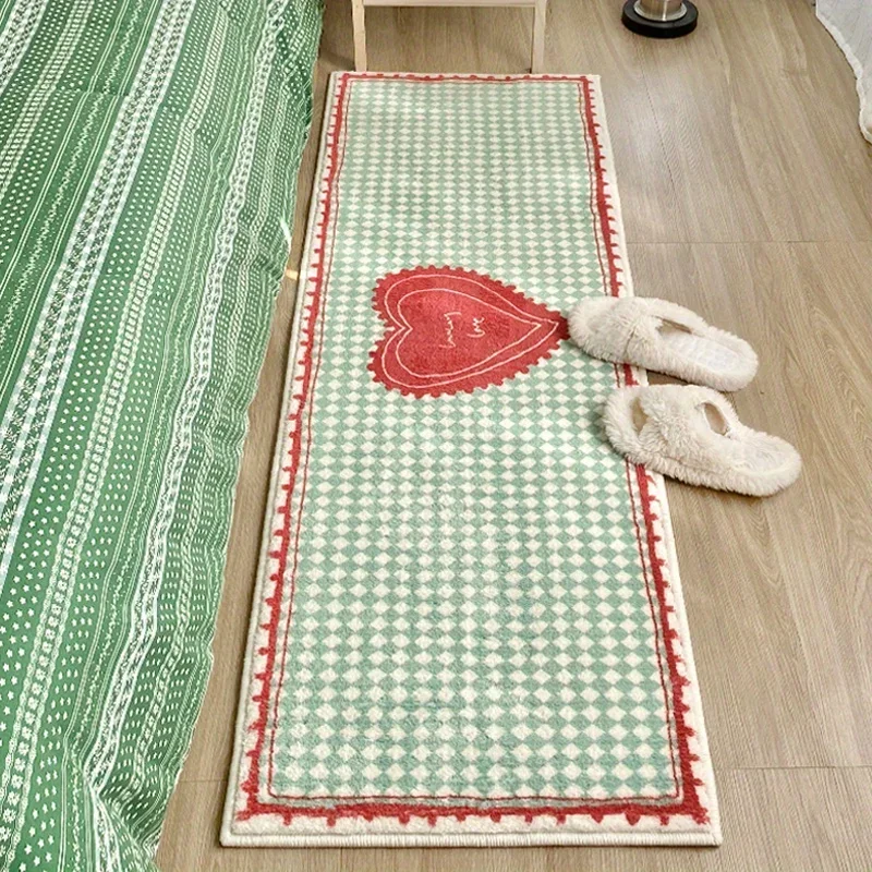 Tappeto decorativo per soggiorno tappetino d'ingresso lavabile comodino moderno per camera da letto tappeto lungo verde soffici tappeti morbidi e confortevoli