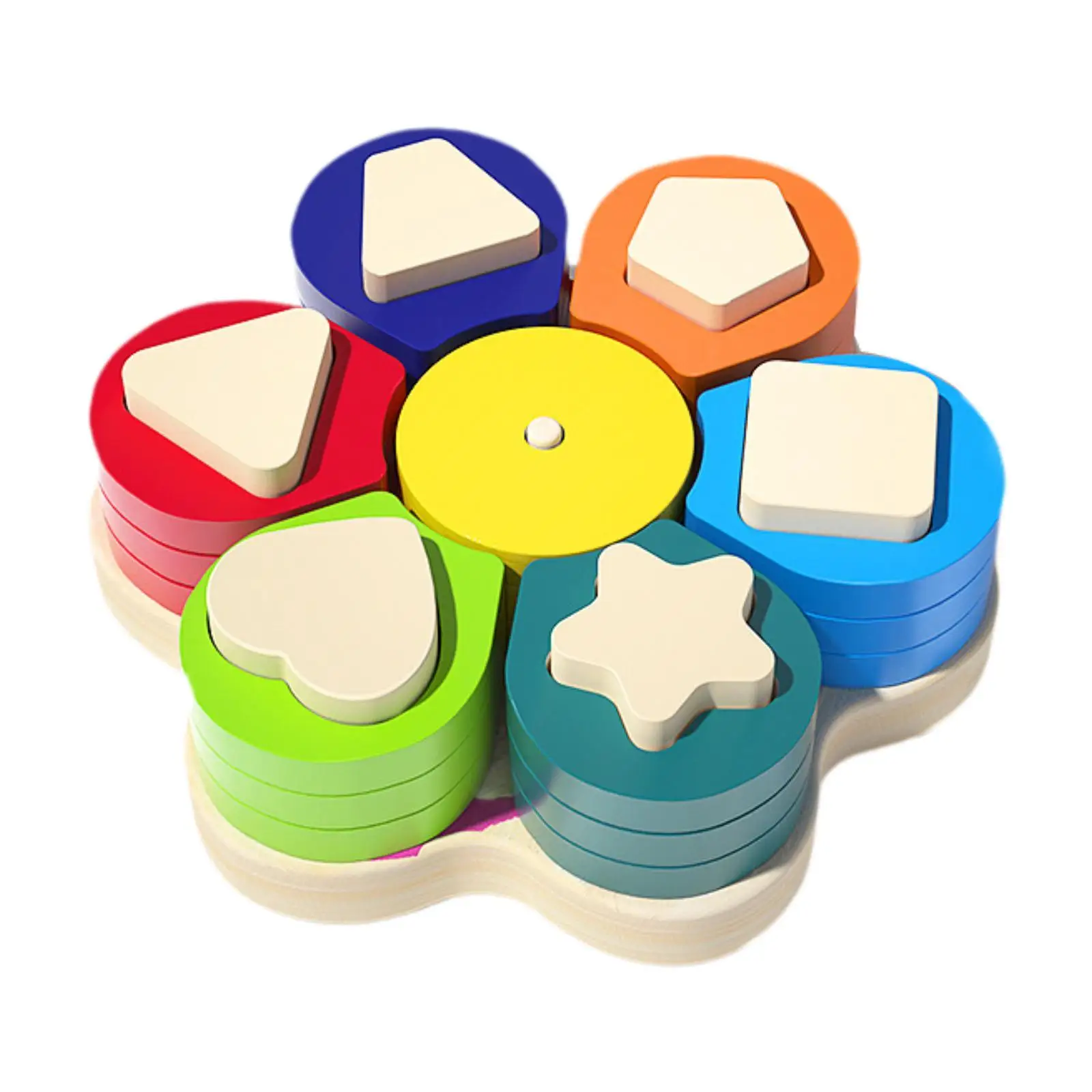 Trieur de formes en bois, jouets de comptage, apprentissage préscolaire, blocs de reconnaissance des couleurs pour garçons et filles de 1 à 3 ans