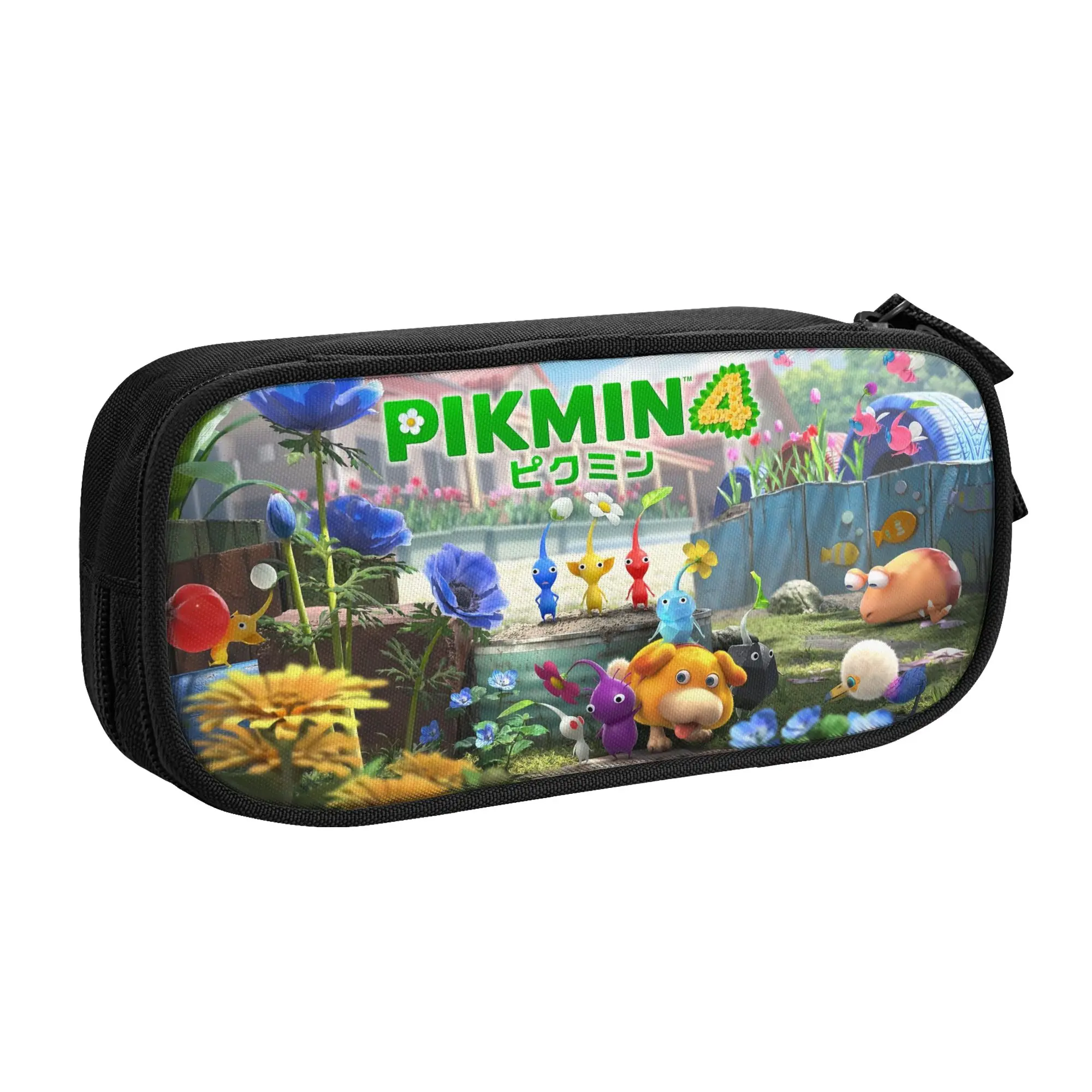 P-Pikmins 4 Pencil Case for Boys Girls Large Capacity Cartoon Strategic Video Games  Pen Bag Box Stationery