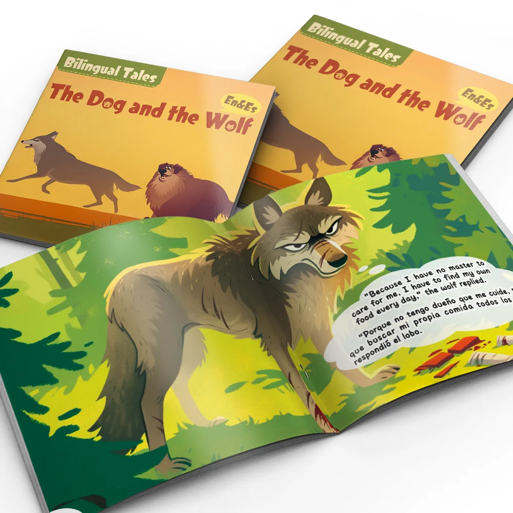 The Dog and the Wolf: A Nighttime Tale of Courage, Cunning & Loyalty, English-Spanish Bilingual Picture Book