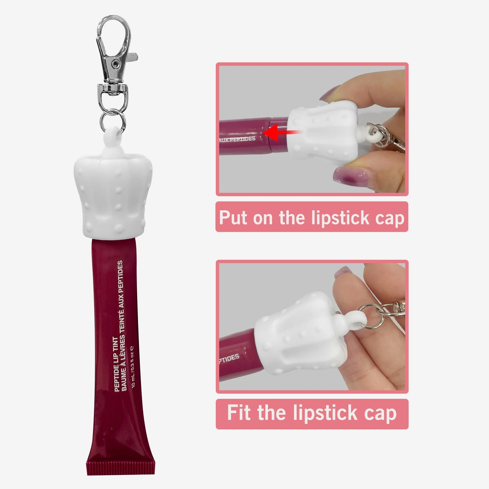 Portátil cuidados com os lábios chaveiro adorável silicone chapstick titular lipgloss chaveiro tampa segura balm labial titular chaveiro para viagens