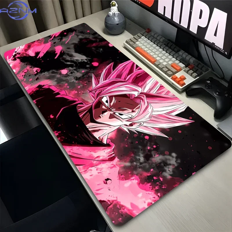 Blue Red Energy Aura Anime Warrior Fantasy Art Mouse Pad, Rubber Non Slip Backing, Smooth Surface Gaming Desk Mat for PC Gaming