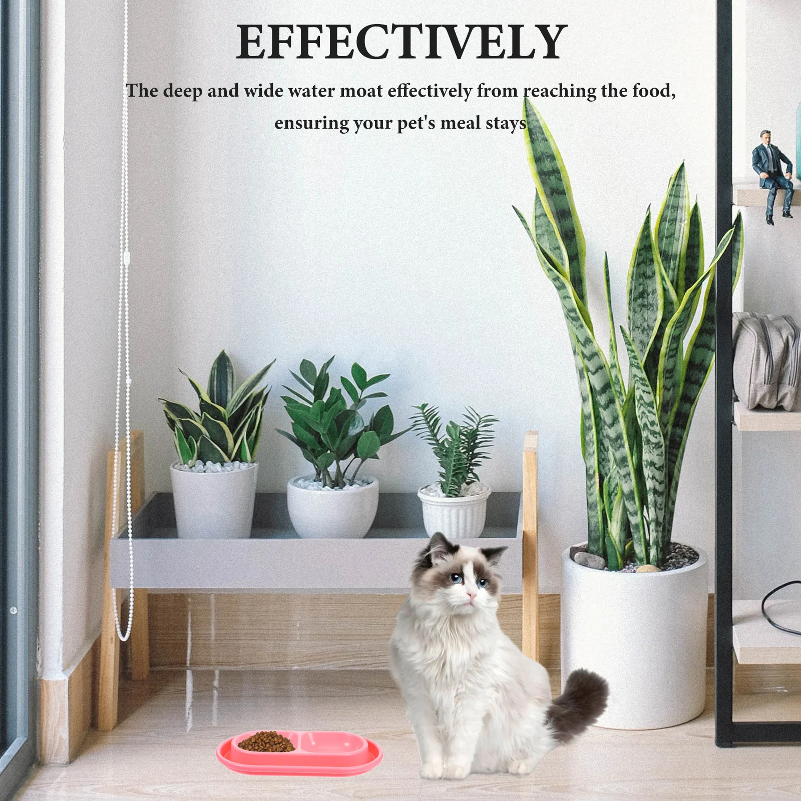 

Cat Plastic Dog Bowl Gray Dual Pet Food Water Bowl Set For Cats Small Dogs Outdoor Indoor Feeder Station