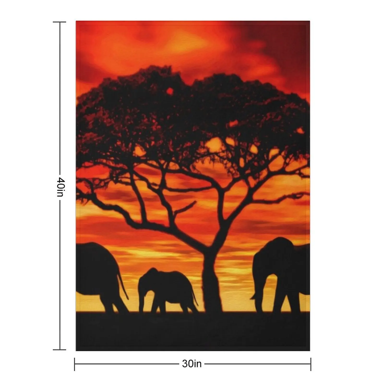 السنط الفيل غروب الشمس رمي بطانية الصيف الزخرفية منقوشة الزخرفية البطانيات #2