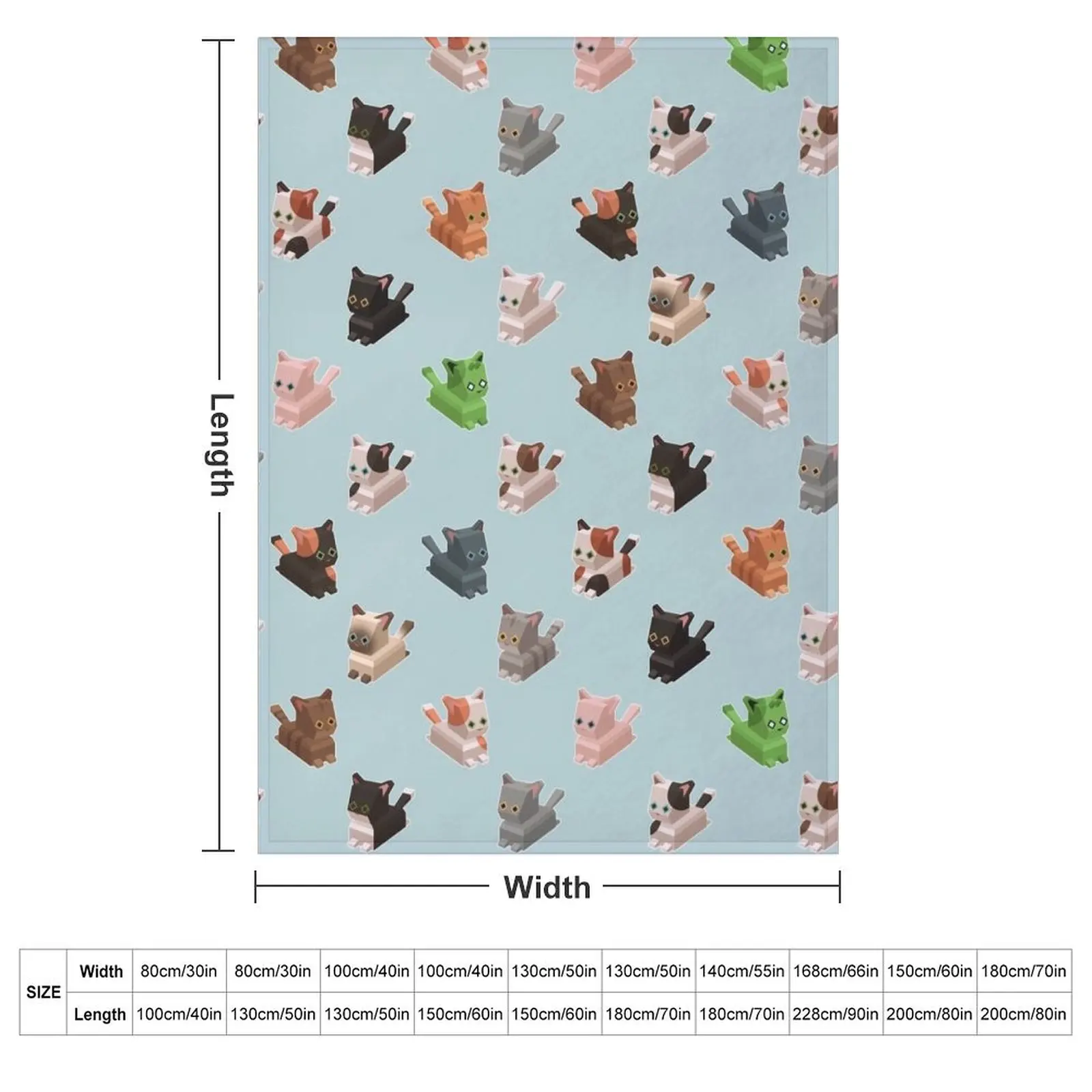 Low Poly Cat Tile Throw Blanket Soft Thermals For Travel Travel Soft Plaid Blankets