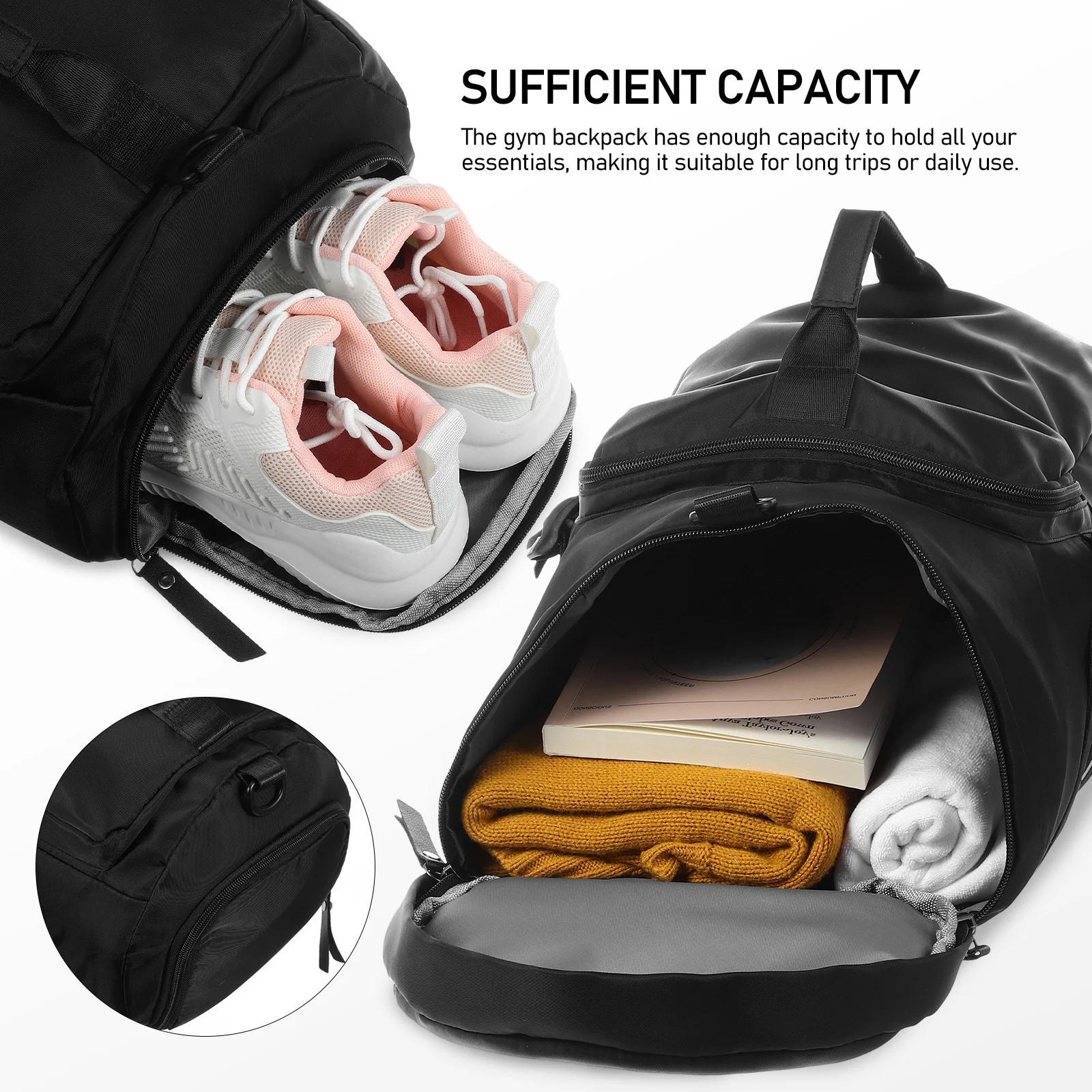 Sports Backpack Multi-Compartment Travel Backpack Large Capacity Gym Bag for Hiking Commuter Workout Gym Bags for Men