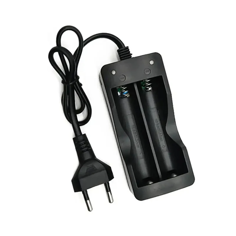 18650 Battery Charger Black 2 Slot AC 110V 240V Dual For 18650 Charging 4.7V Rechargeable Lithium Battery Charger EU Plug Socket