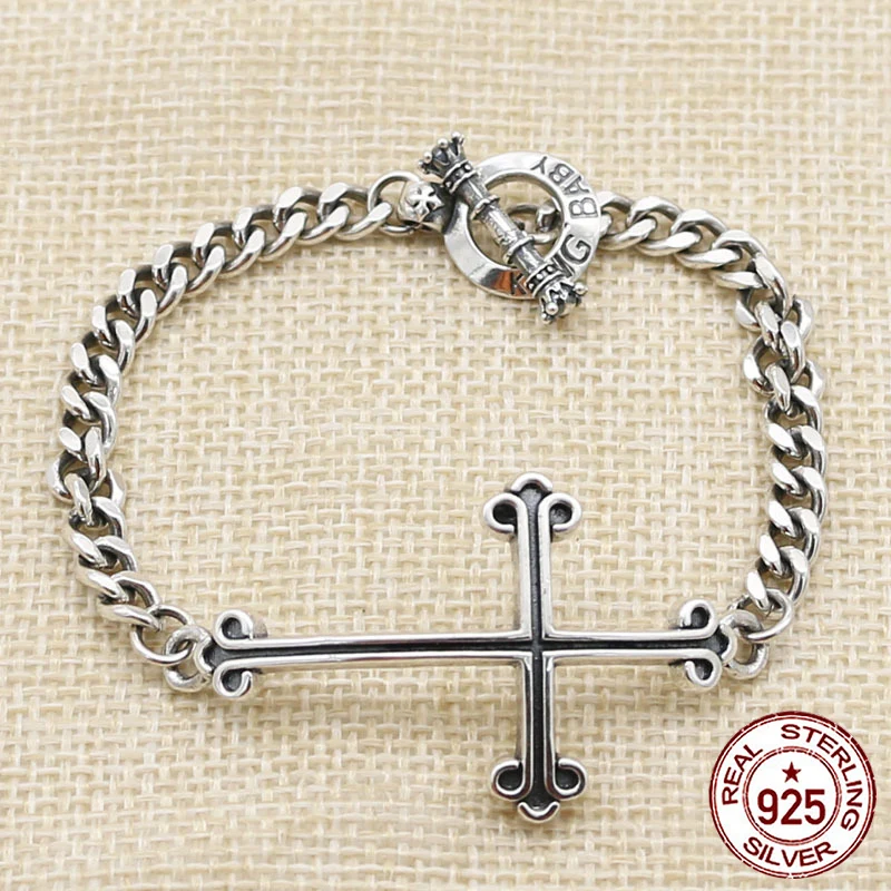 

S925 Sterling Silver Bracelet Letter Smiling Face Bell Round Bead Fashion Niche design with retro personality Pendant