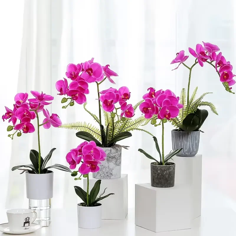 for High Quality 3D Printed Orchid Artificial Flowers for Wedding Home Decoration