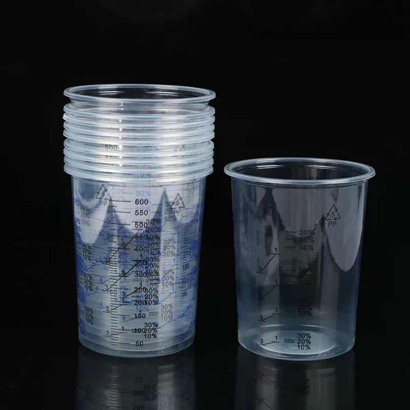 10pcs Plastic Paint Mixing Cup 600ml Mixing Pot Paint Mixing Calibration Cup For Precise Mixing Of Paint And Liquid High Quality