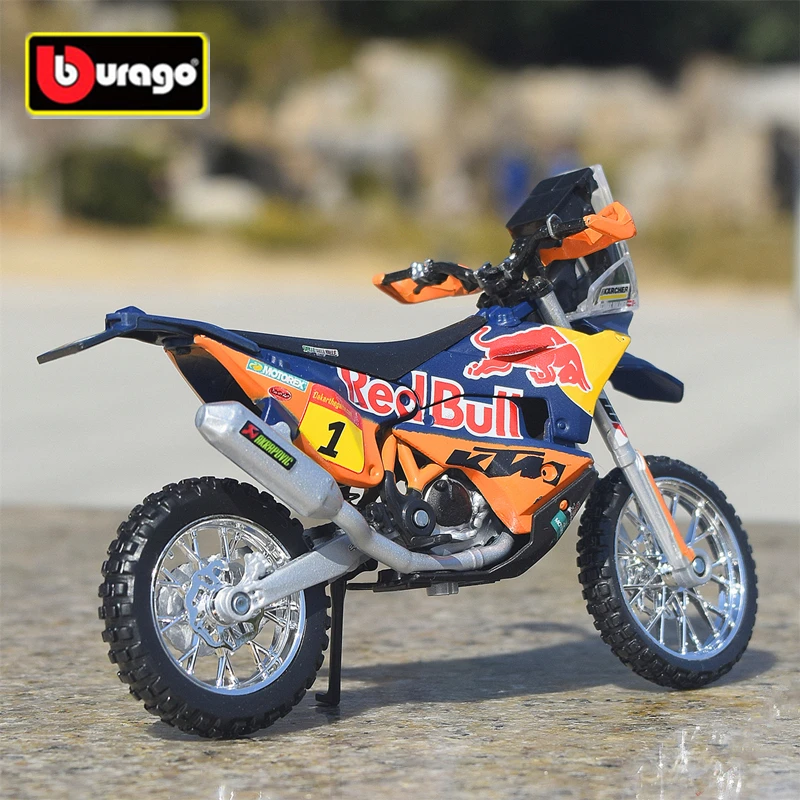 Bburago 1:18 2019 KTM 450 Rally 1 Red Bull Alloy Racing Motorcycle Model Diecast Metal Track Motorcycle Model Childrens Toy Gift