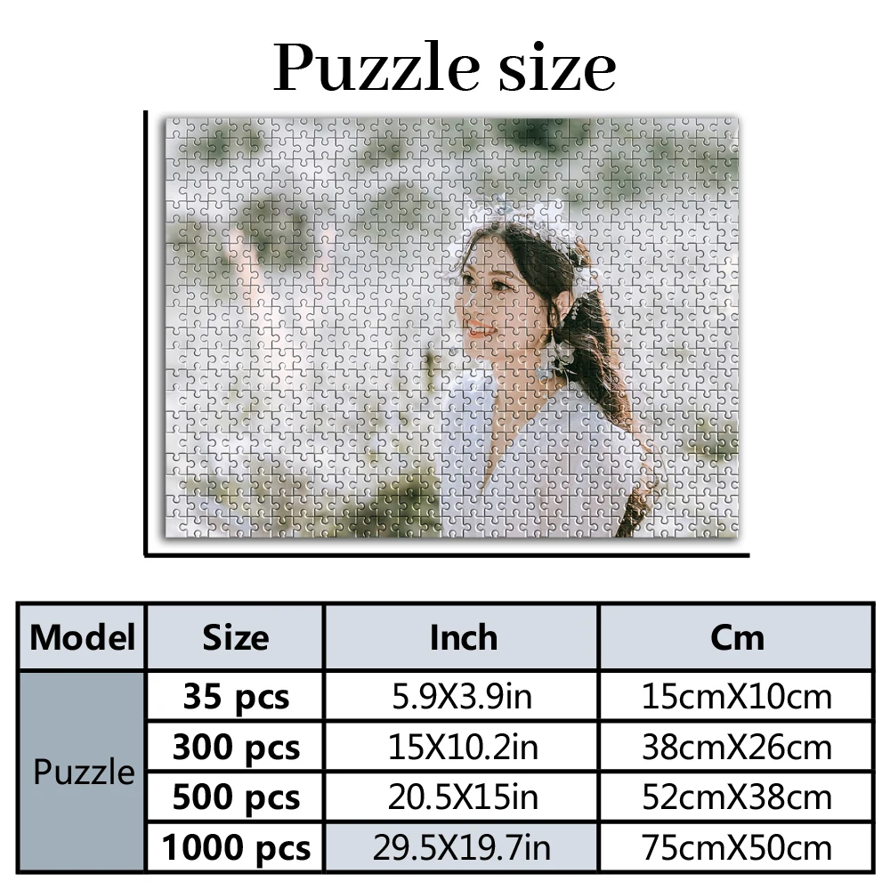 35/300/500/1000pcs Personalized Custom Photo Puzzle photo DIY Photo Puzzle Portrait Handmade Birthday Gift Upload Photo view 2