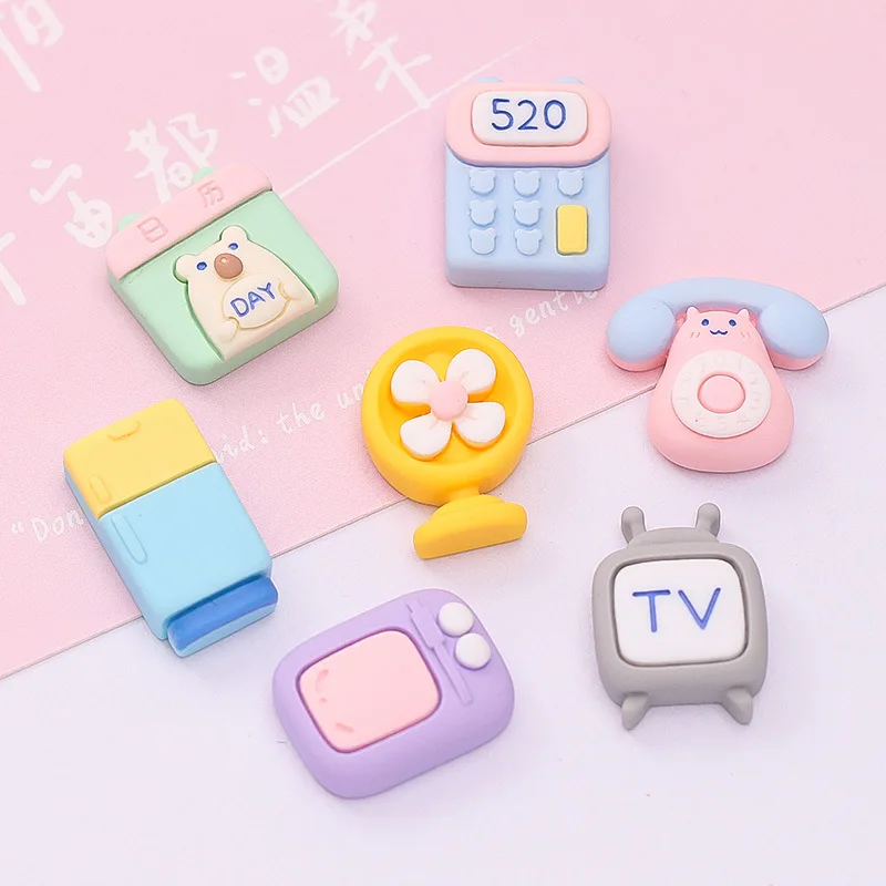 5pcs cartoon mini tv phone camera flatback resin charms crafts embellishments diy cabochons decoration accessories