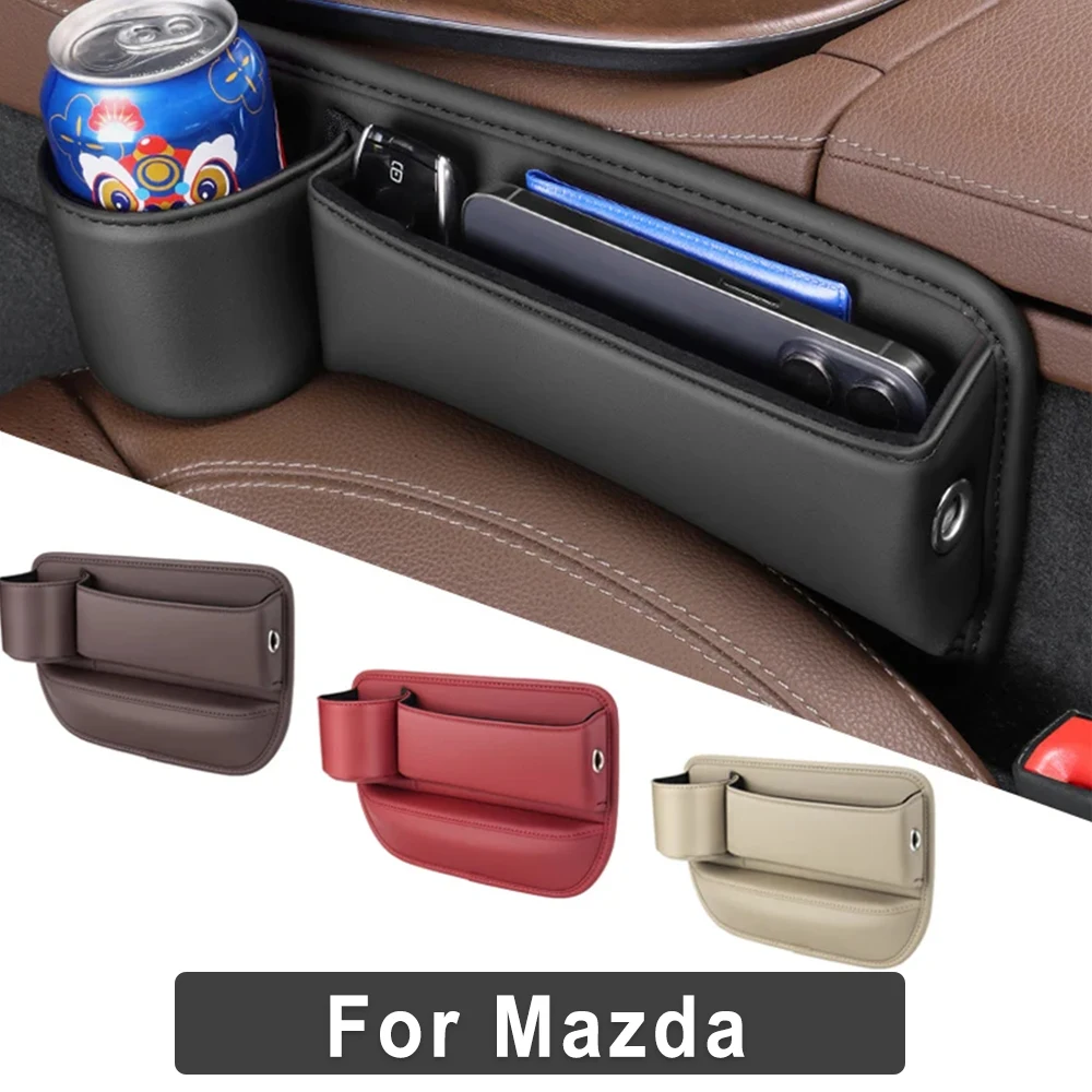 Car Seat Gap Storage Box For Mazda Axela CX-30 EV CX-50  CX-3 CX-5 CX-9 Zoom Atenza CX-4 CX-8 Leather Storage Accessories