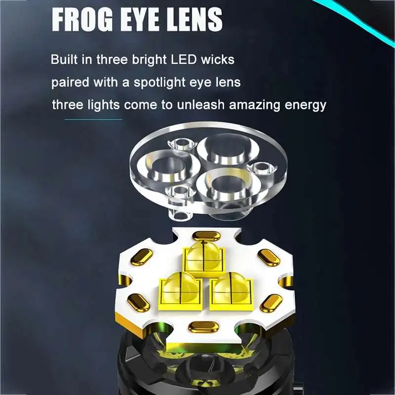 Mini 3LED Flashlight With Pen Clip，Night Walking, Portable Brightness,Rechargeable Waterproof Emergency Spotlight Outdoor Torch