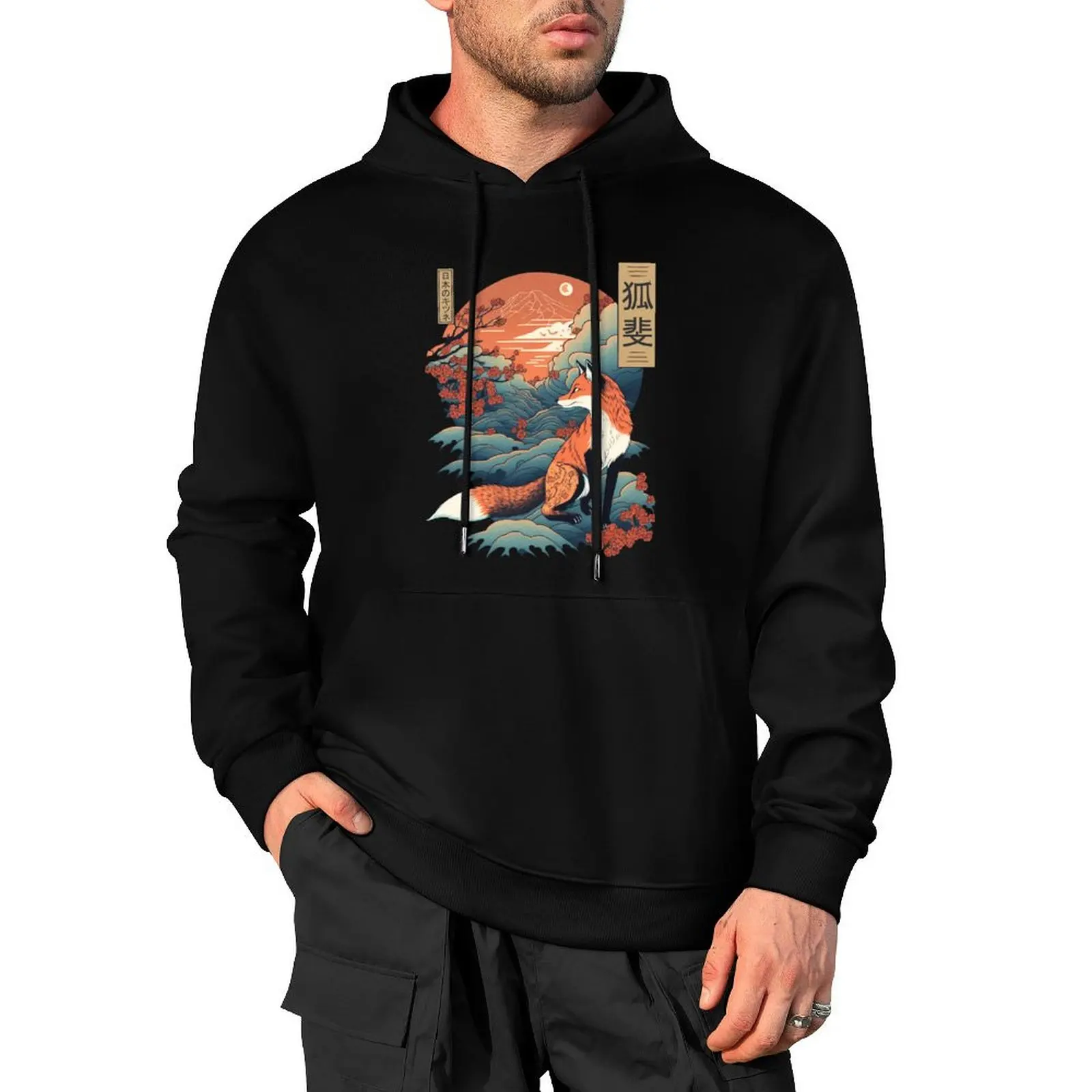 

Japanese Fox 5 Pullover Hoodie men clothes men wear men's coat winter clothes new hooded tee