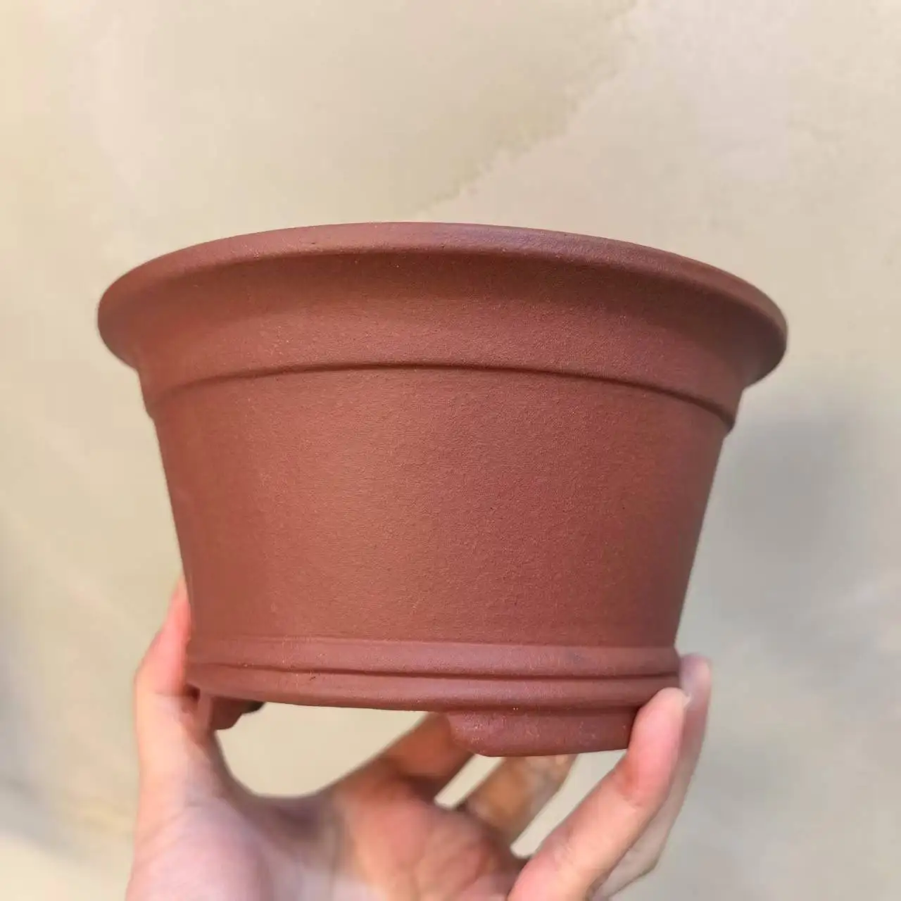 Yixing Unglazed Round Bonsai Pot