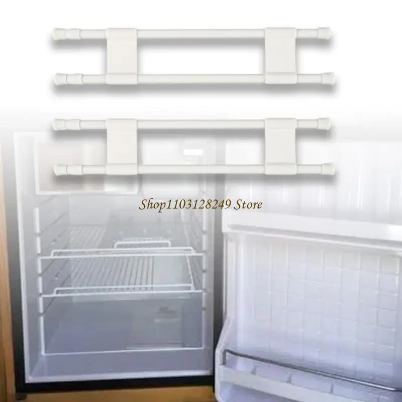 N5KD Spring Tension Fridge Rod Double Refrigerator Bar for Travel Trailer Extends Between 15
