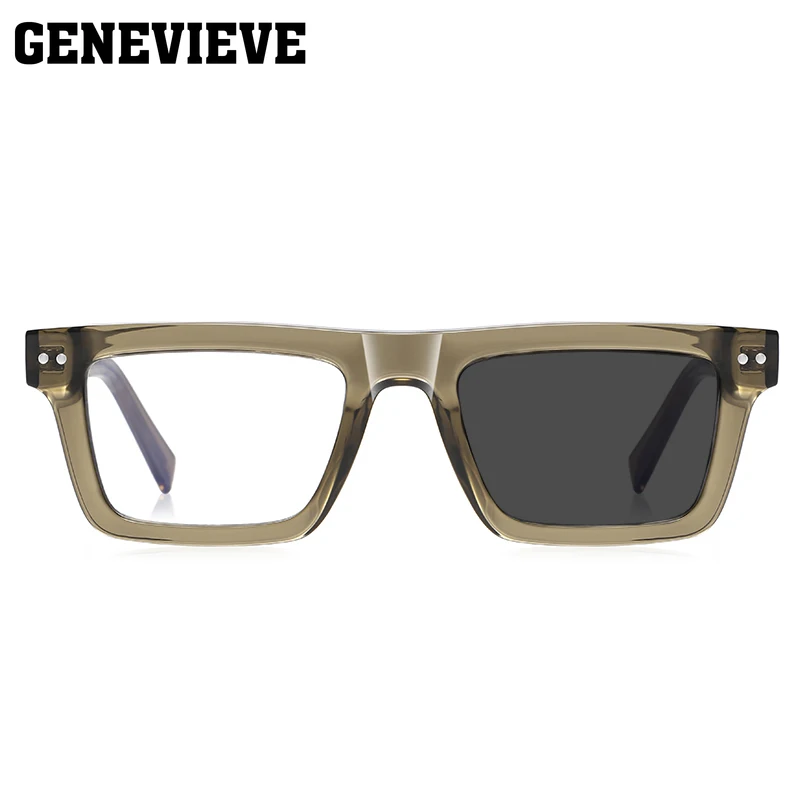 GENEVIEVE Minimalist Classic Geometric Square Design Anti-blue Light Customizable Prescription Eyeglasses Photochromic