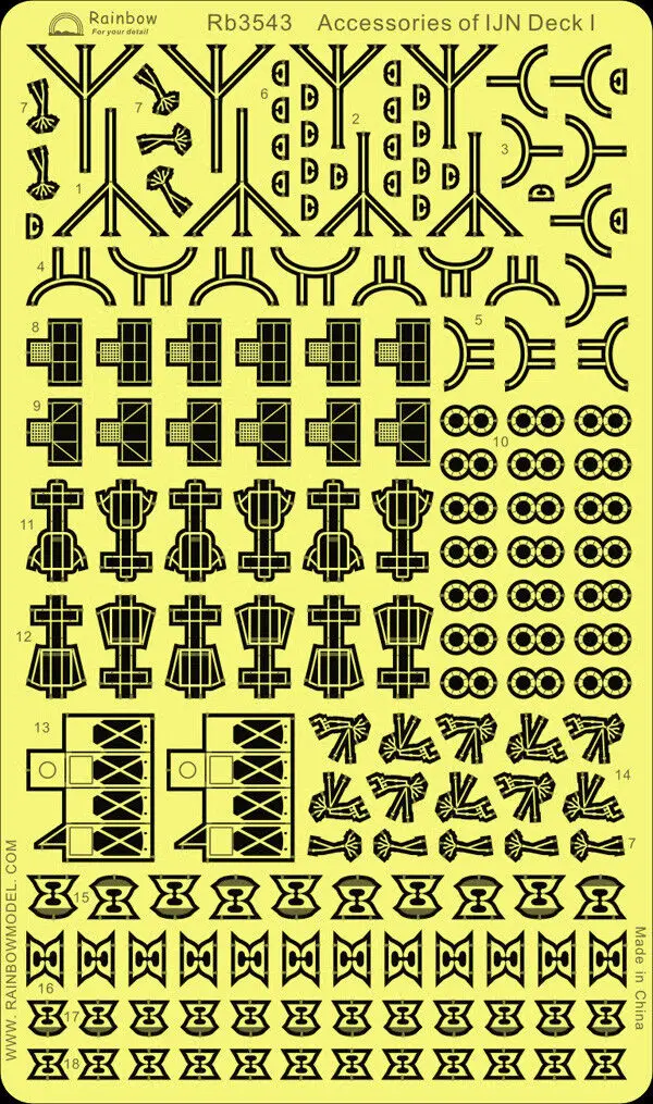 Rainbow PE 1/350 Accessoires van IJN Deck I RB3543