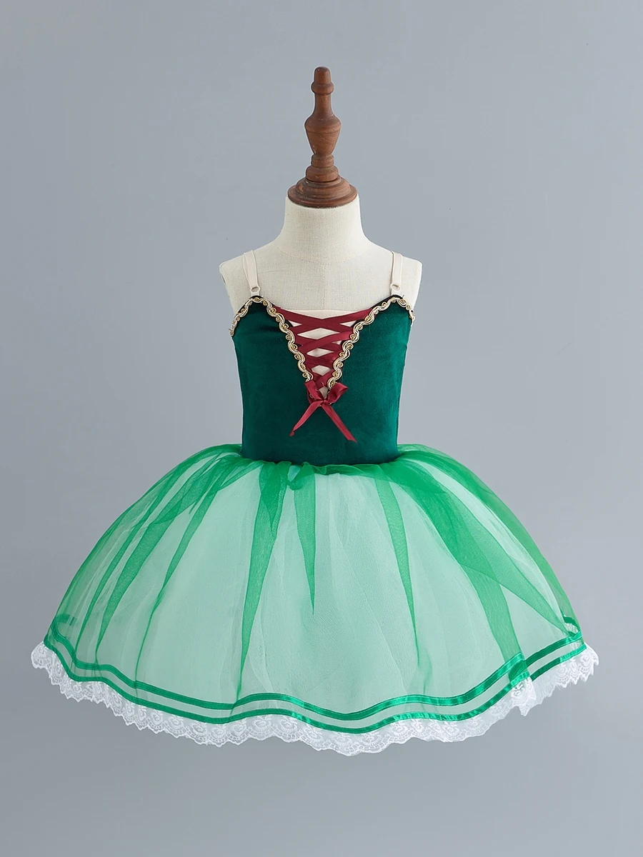 Trajes de Ballet de competición para niños, trajes de baile profesional, falda de tutú de hilo suave, falda larga de gasa para adultos