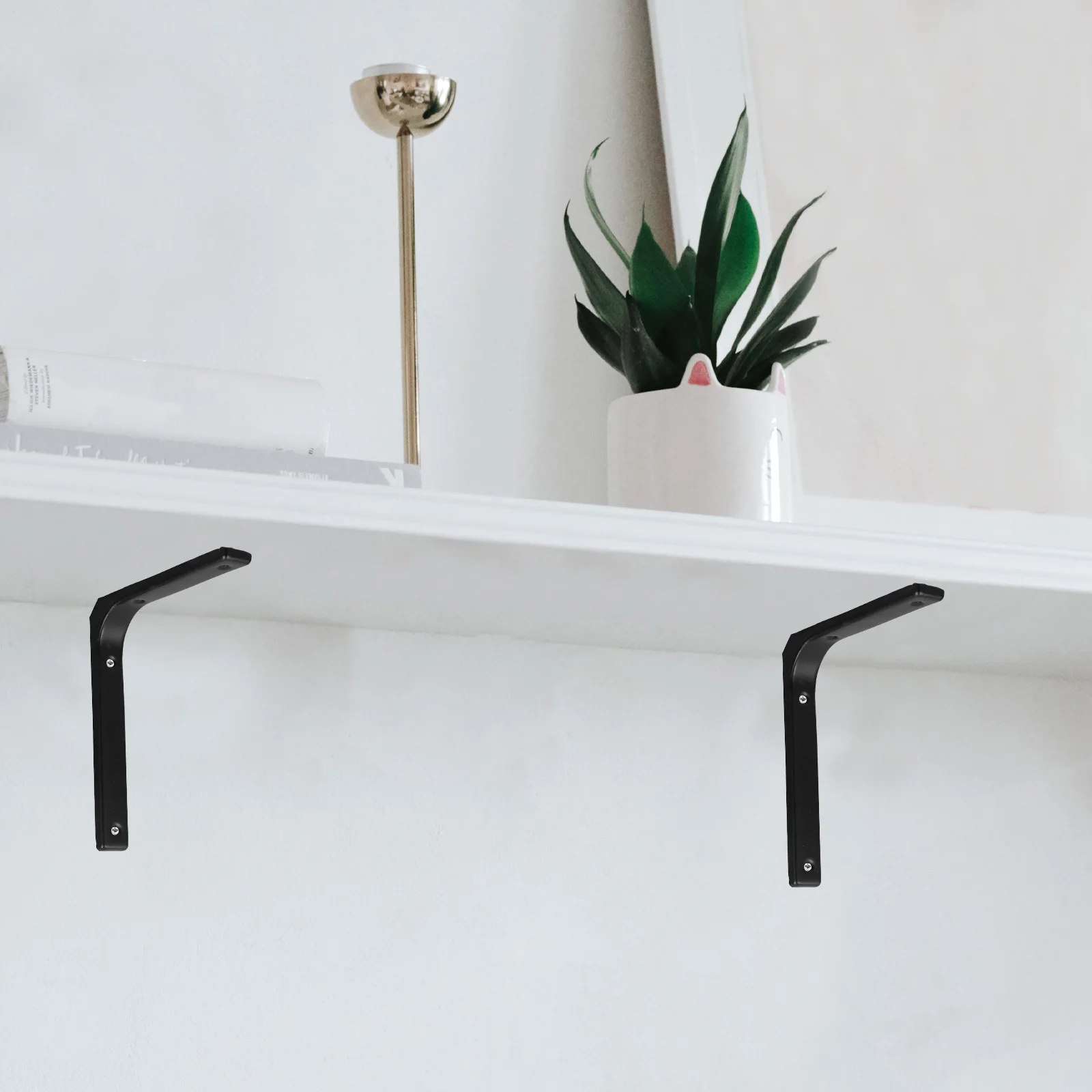 

4Pcs Stainless Steel Corner Braces Heavy Load L Shaped Brackets for Shelves Support Right Angle Fastener Wood Cabinet Garage