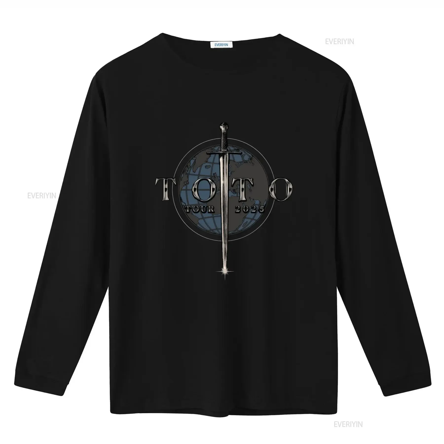 NEW TOTO Band 2025 Tour Print 2 Side  Cotton Black T Shirt for All Sizes vintage Washed Casual graphic Comfortable Unisex